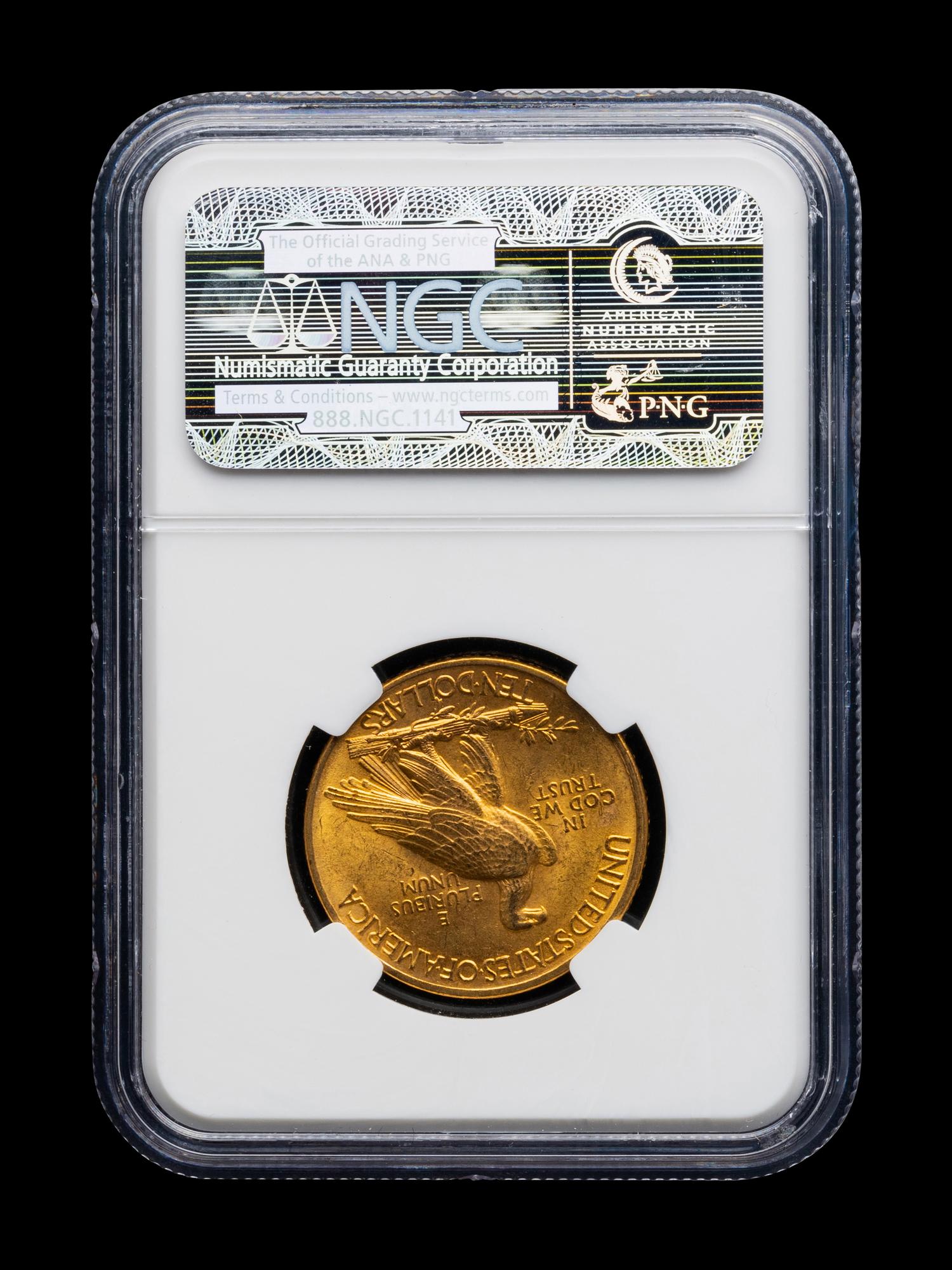 A 1913 Indian Head $10 Gold Coin (NGC MS63)