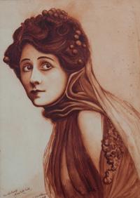 William Sartain, (American, 1843-1924), Woman on the Cliff, together with two other pictures depicting women