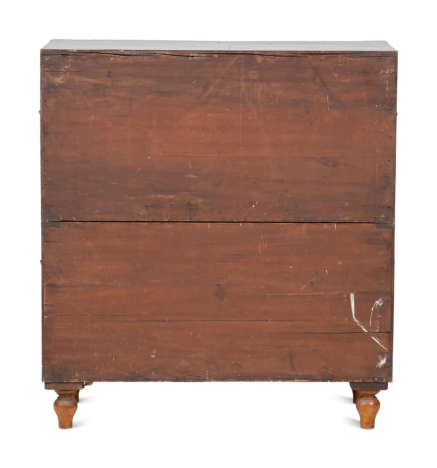 An English Mahogany Brass Banded Campaign Chest