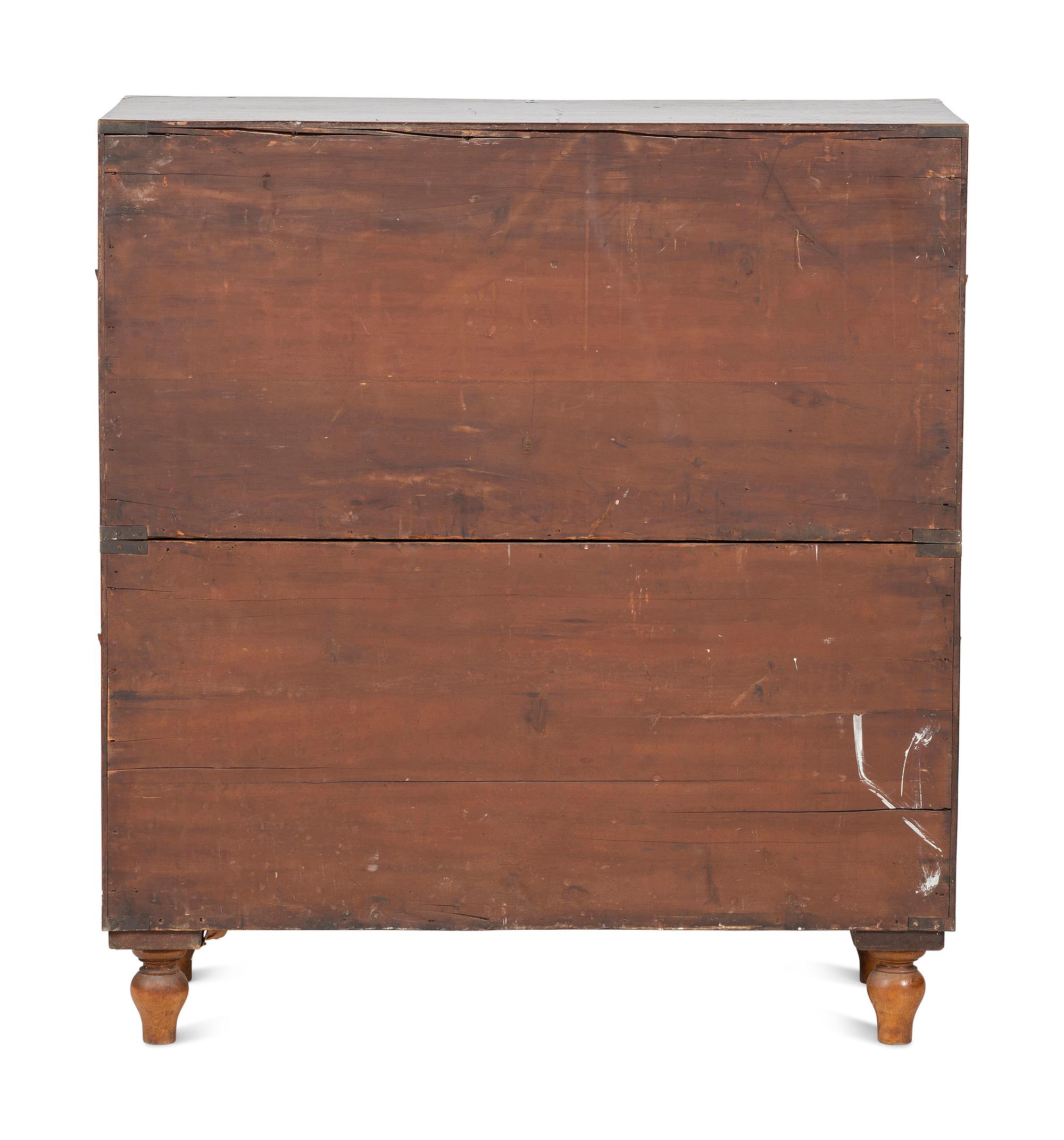 An English Mahogany Brass Banded Campaign Chest