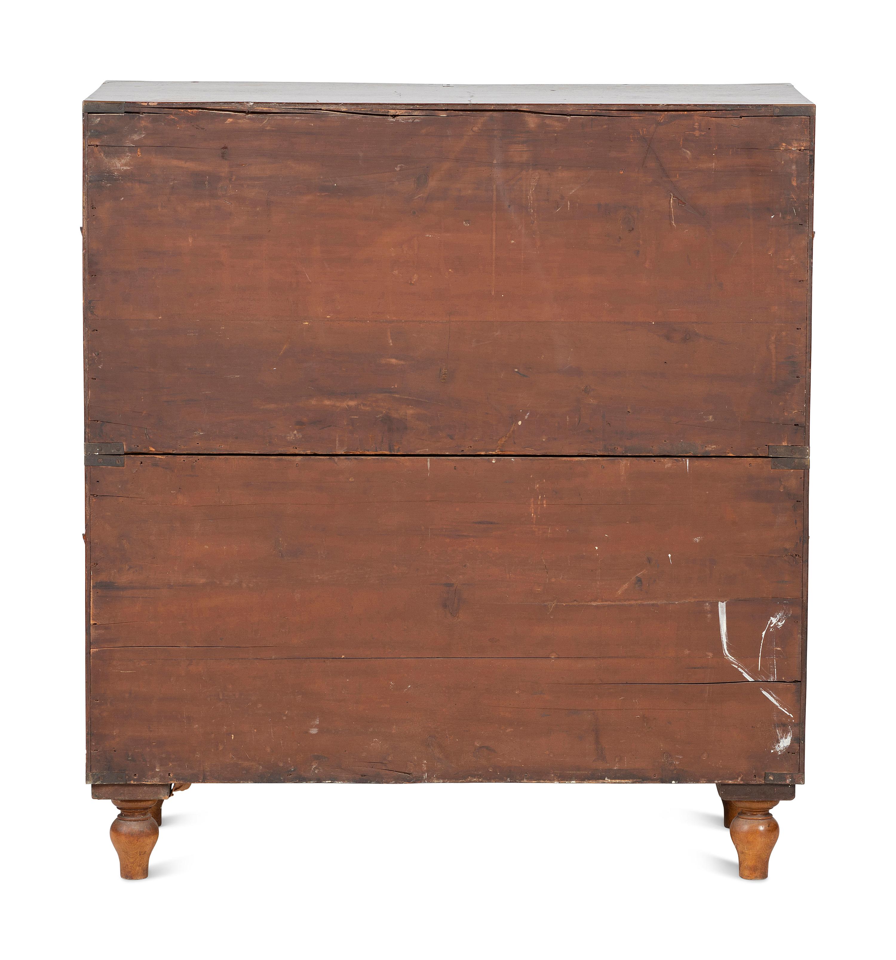 An English Mahogany Brass Banded Campaign Chest