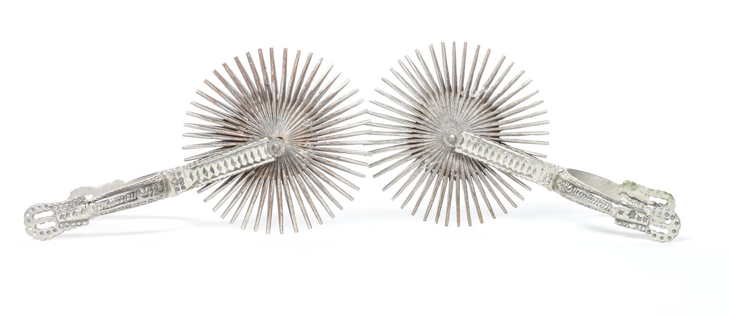 Pair of Vintage Mexican Vaquero Spurs Length 10 inches