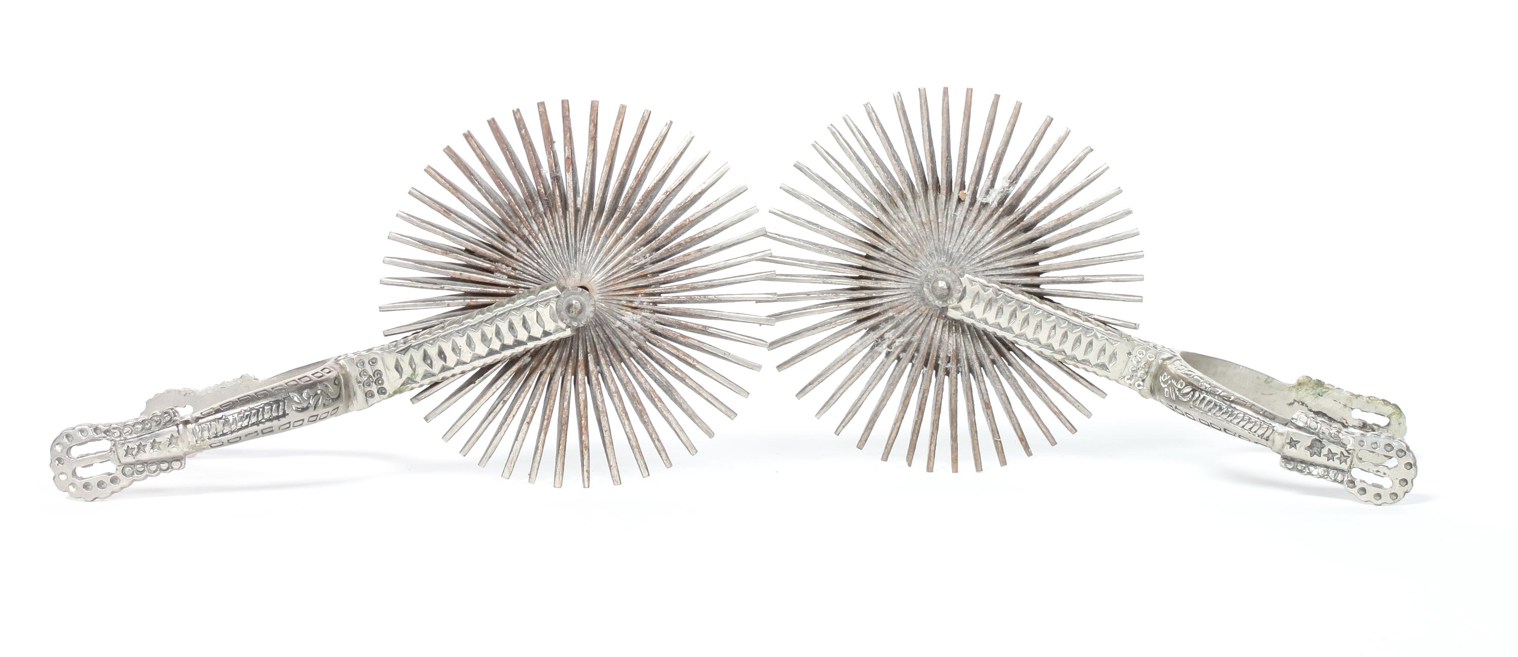 Pair of Vintage Mexican Vaquero Spurs Length 10 inches