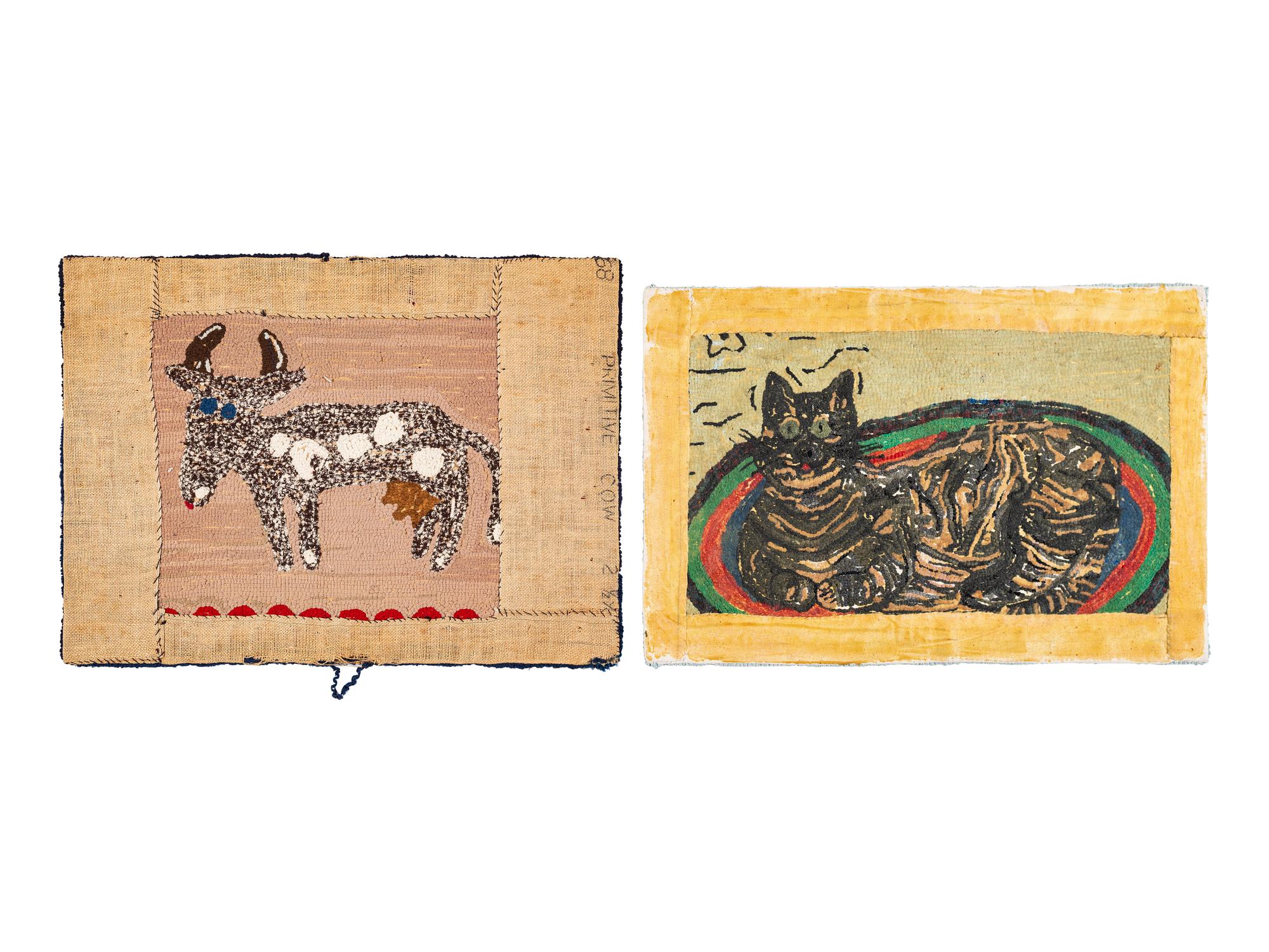 Four Contemporary Animal Hooked Rugs