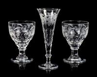 A Collection of William Yeoward Etched Glass Stemware Articles