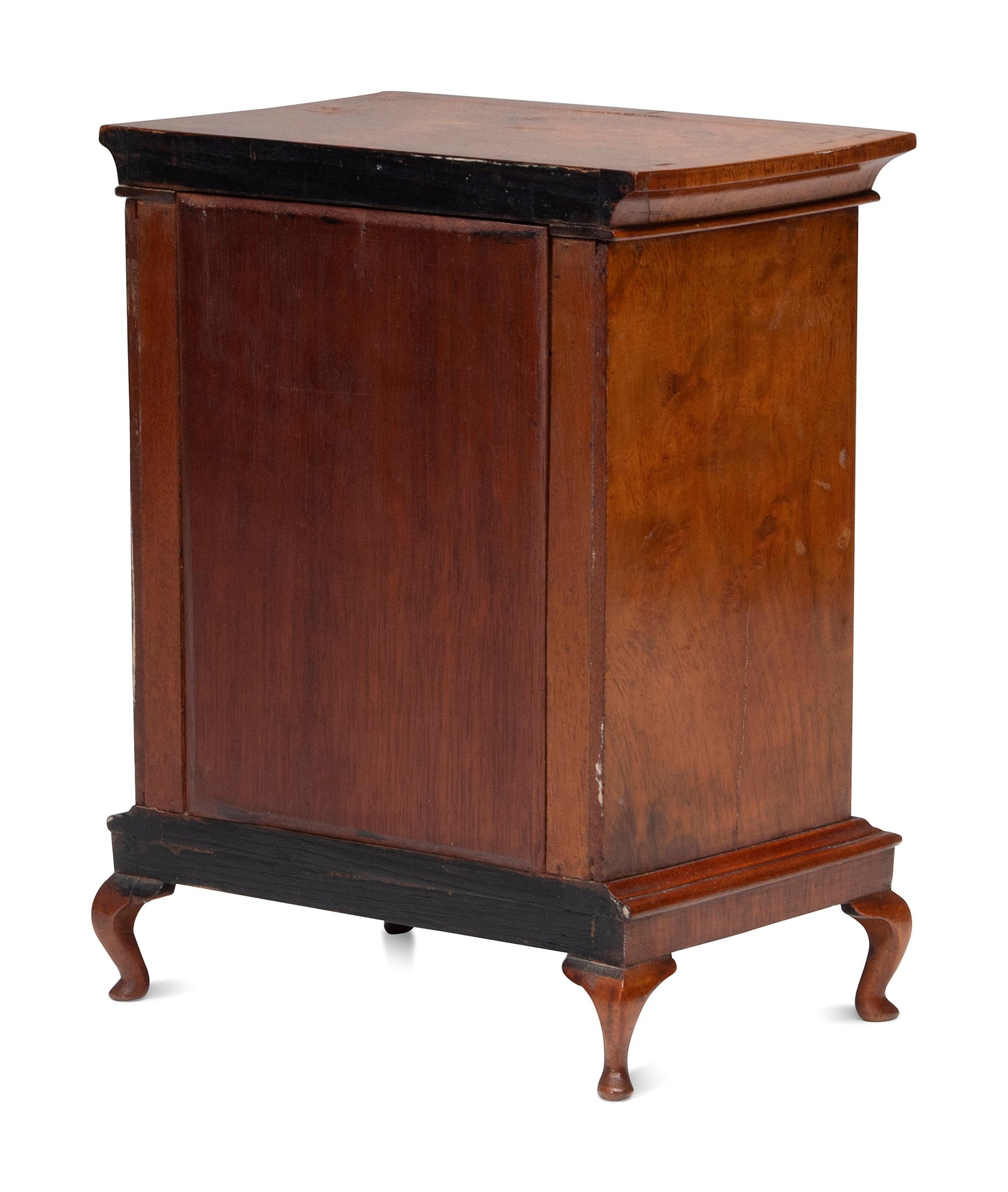 A Diminutive Queen Anne Style Walnut Chest on Stand