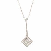 Platinum and Diamond Pendant Necklace