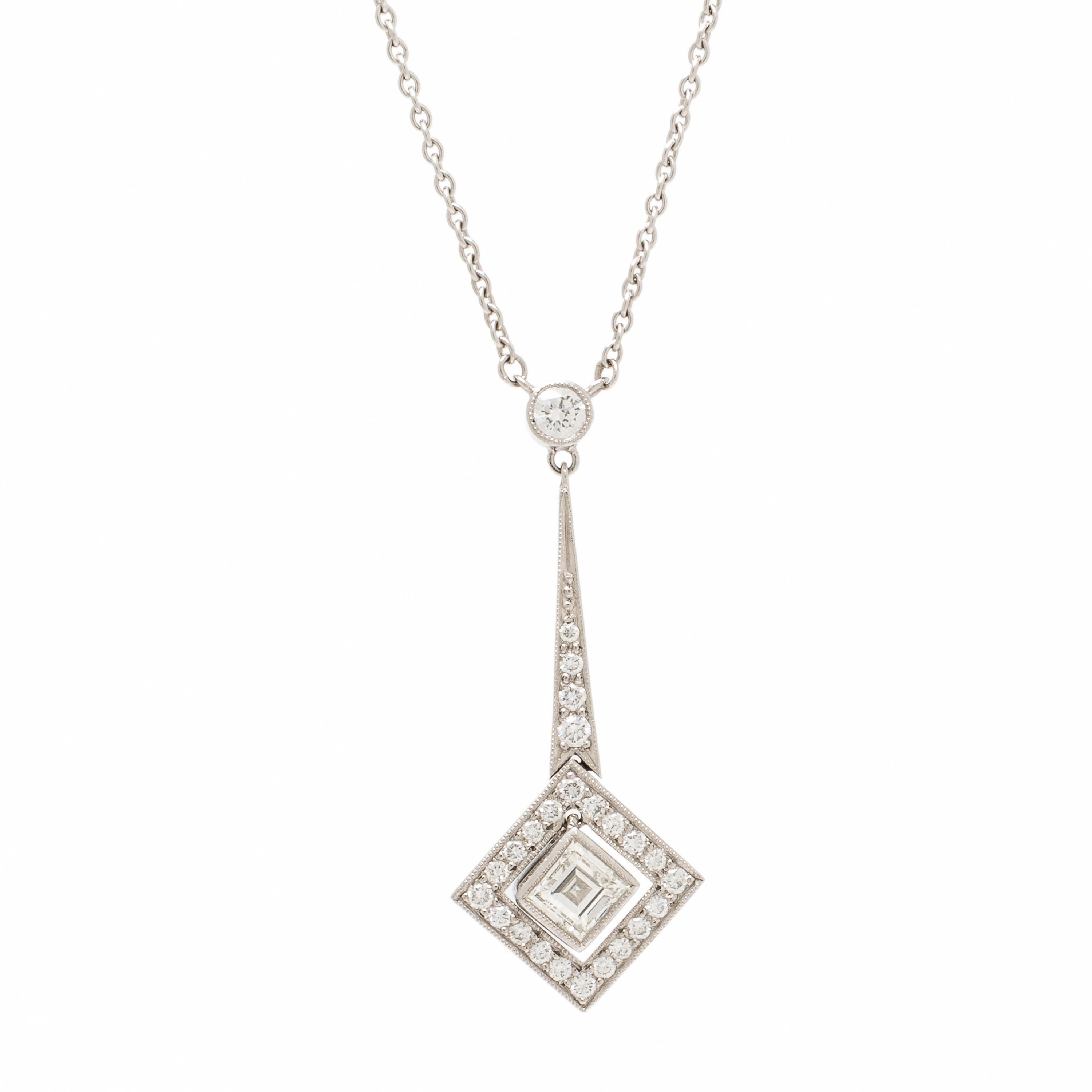 Platinum and Diamond Pendant Necklace