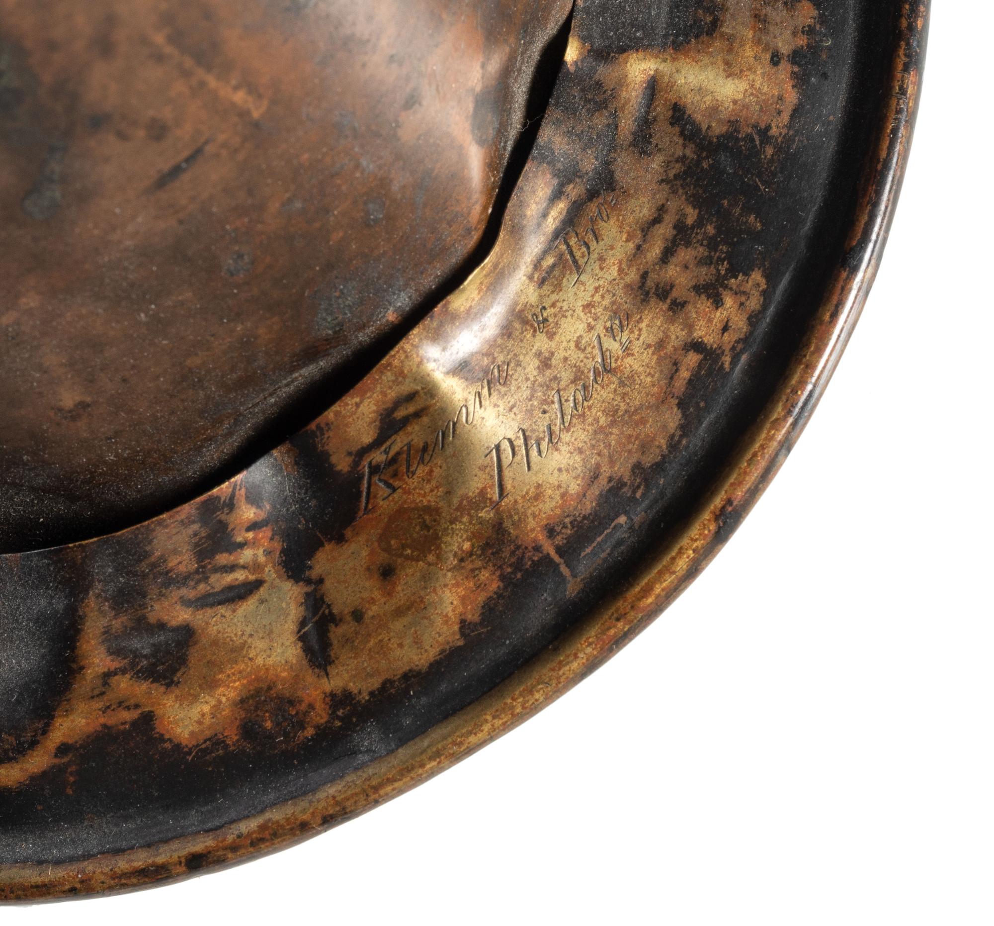 Civil War early contract regulation bugle. Manufactured by Klemm & Bro., Philadelphia, PA.
