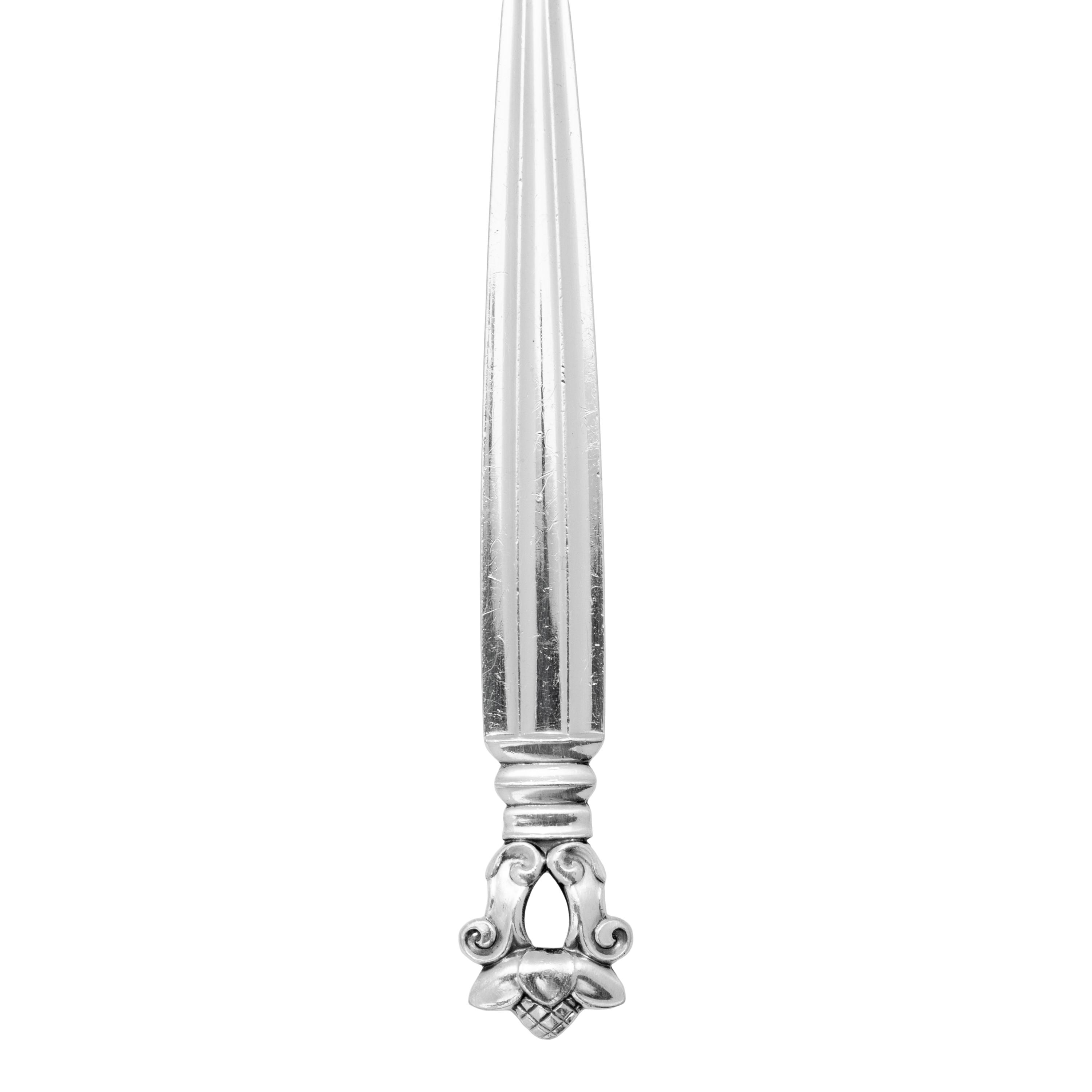 An Extensive Georg Jensen Acorn Silver Flatware Service