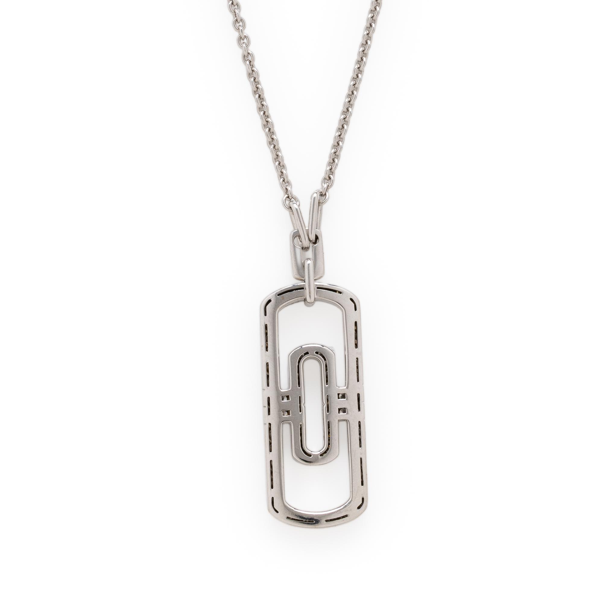 Bulgari, White Gold and Diamond 'Parentesi' Pendant Necklace