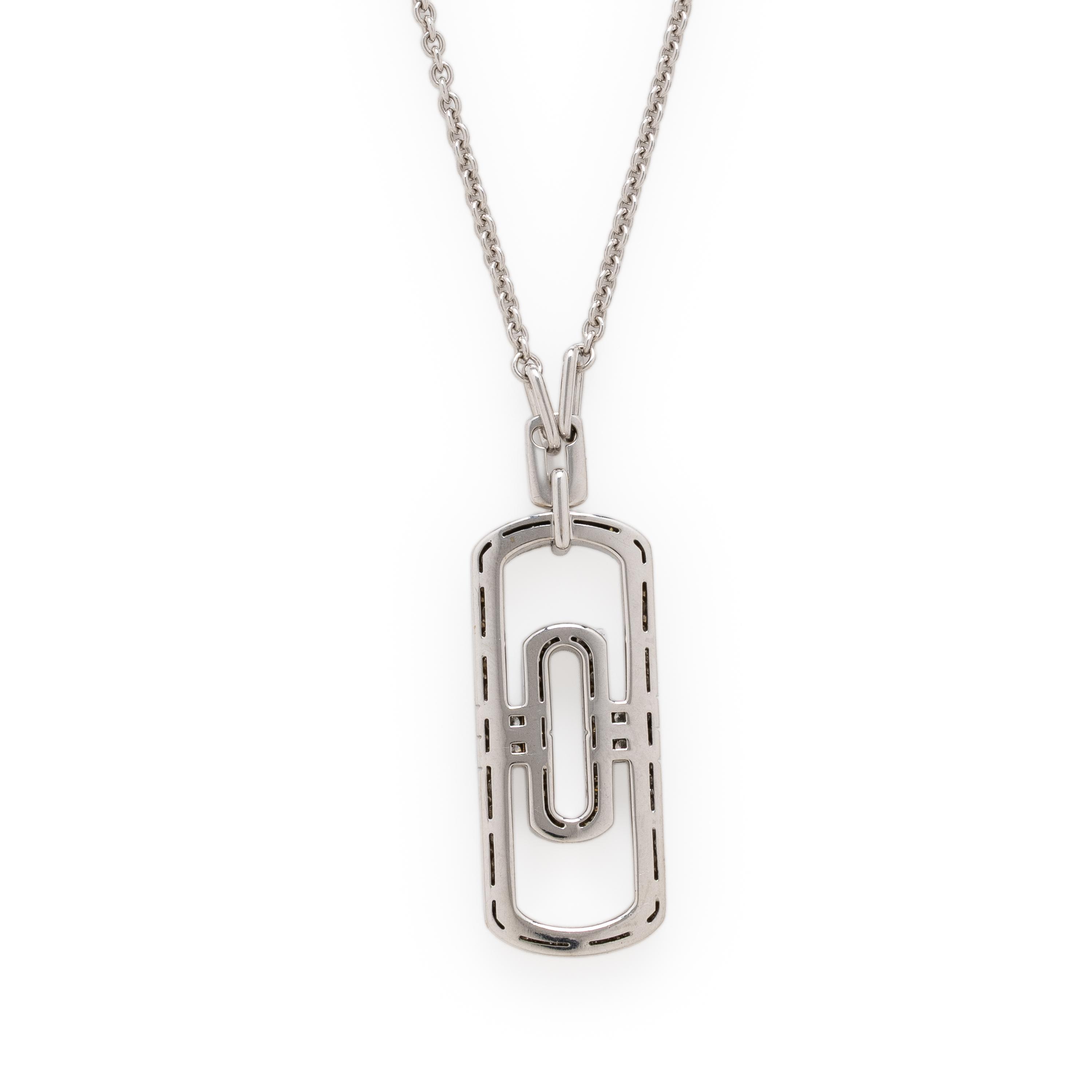 Bulgari, White Gold and Diamond 'Parentesi' Pendant Necklace