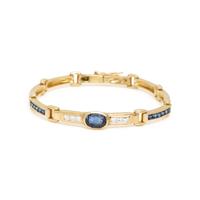 YELLOW GOLD, SAPPHIRE, AND DIAMOND BRACELET