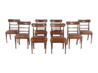 A Set of Eight Regency Style Mahogany Dining Chairs