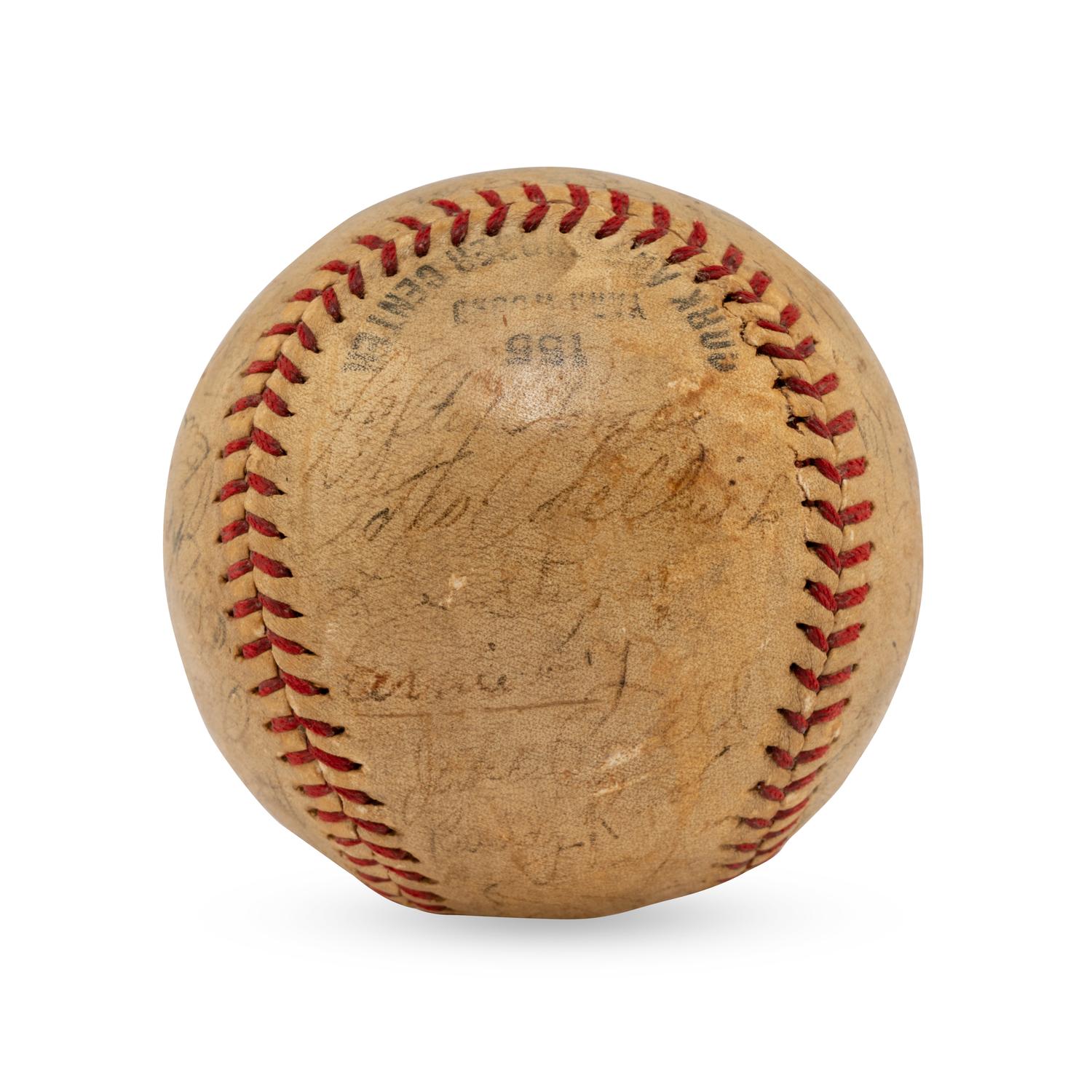 A 1938 World Series Champions New York Yankees Team Signed Autograph Baseball Featuring Lou Gehrig (Beckett Authentication Services Letter of Authenticity)