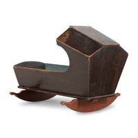 A Painted Pine Baby Cradle