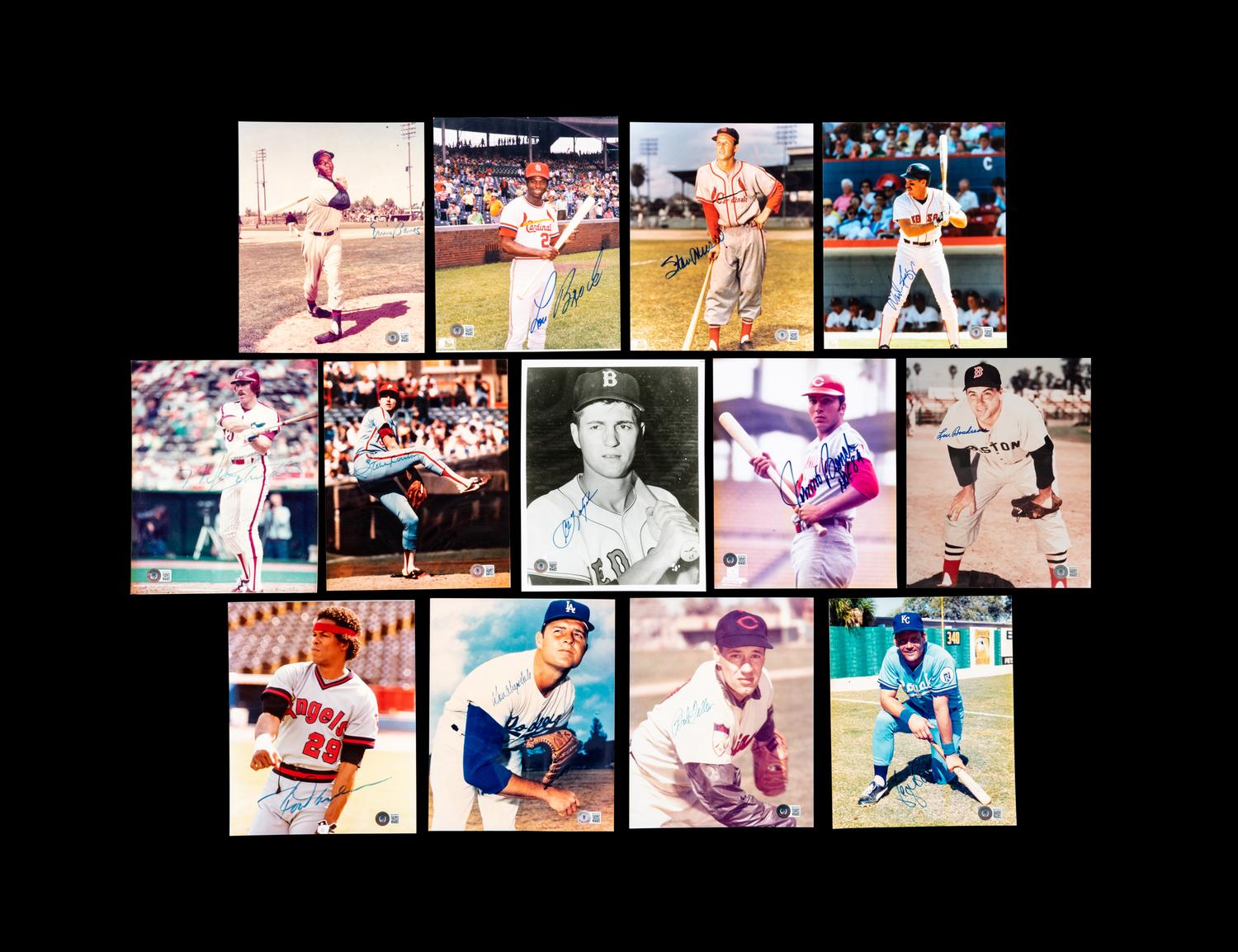 A Group of 13 Baseball Hall of Fame Signed Autograph Photographs (BAS Beckett Authentication Services Certified),