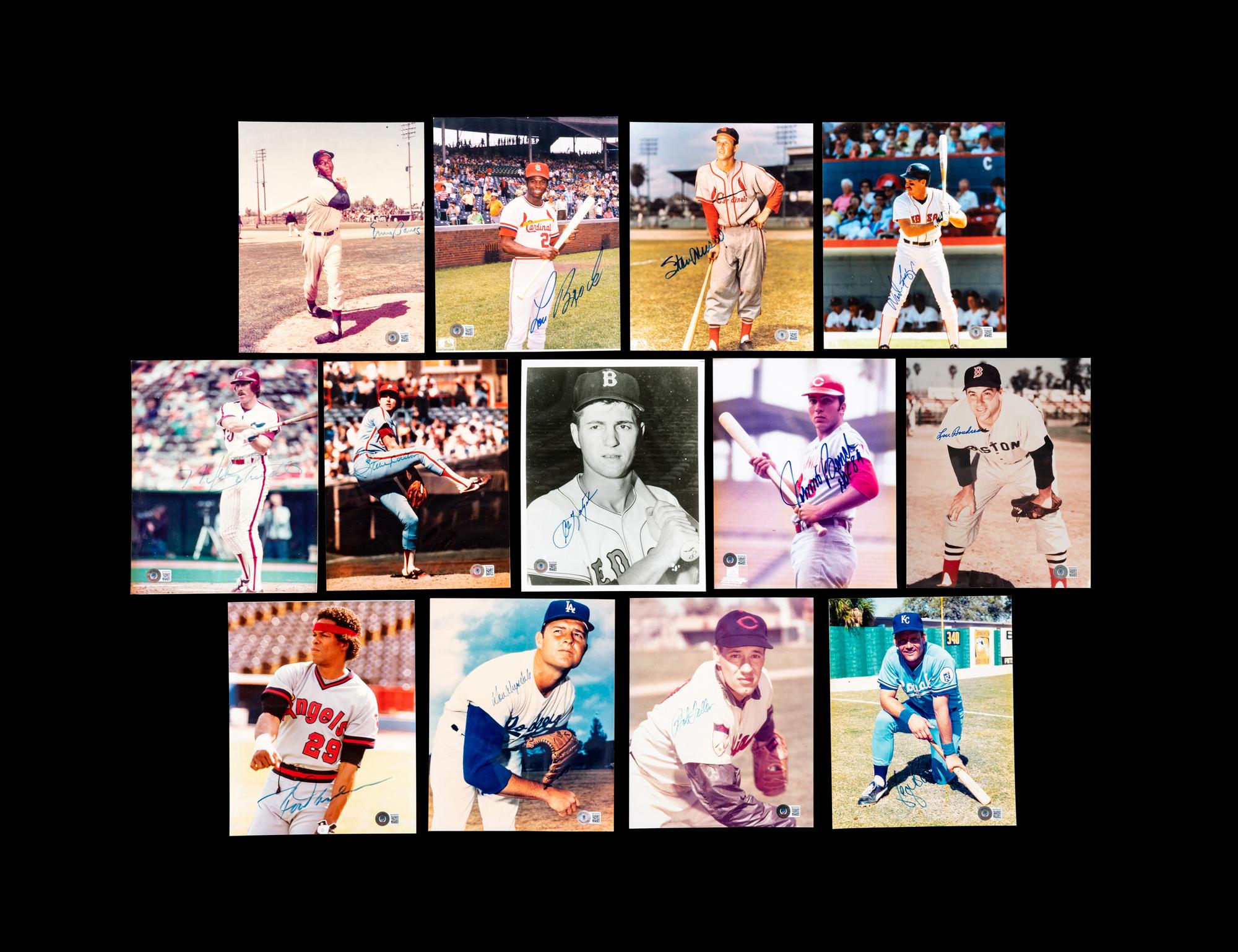 A Group of 13 Baseball Hall of Fame Signed Autograph Photographs (BAS Beckett Authentication Services Certified),
