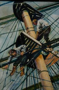 Man Aloft in the Rigging