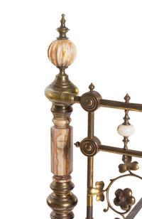 A Victorian Brass and Onyx Bed Frame