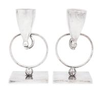 A Pair of Mexican Silver Candlesticks