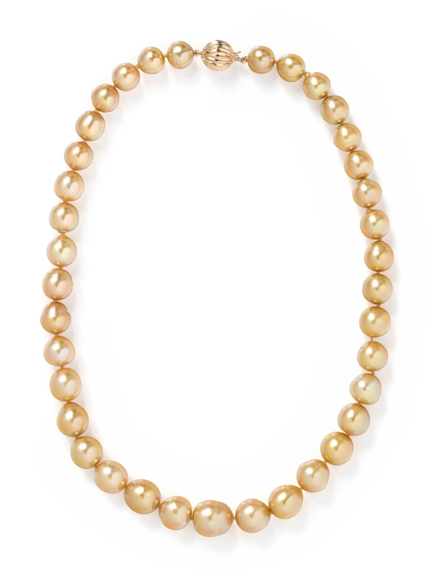 CULTURED GOLDEN SOUTH SEA PEARL NECKLACE