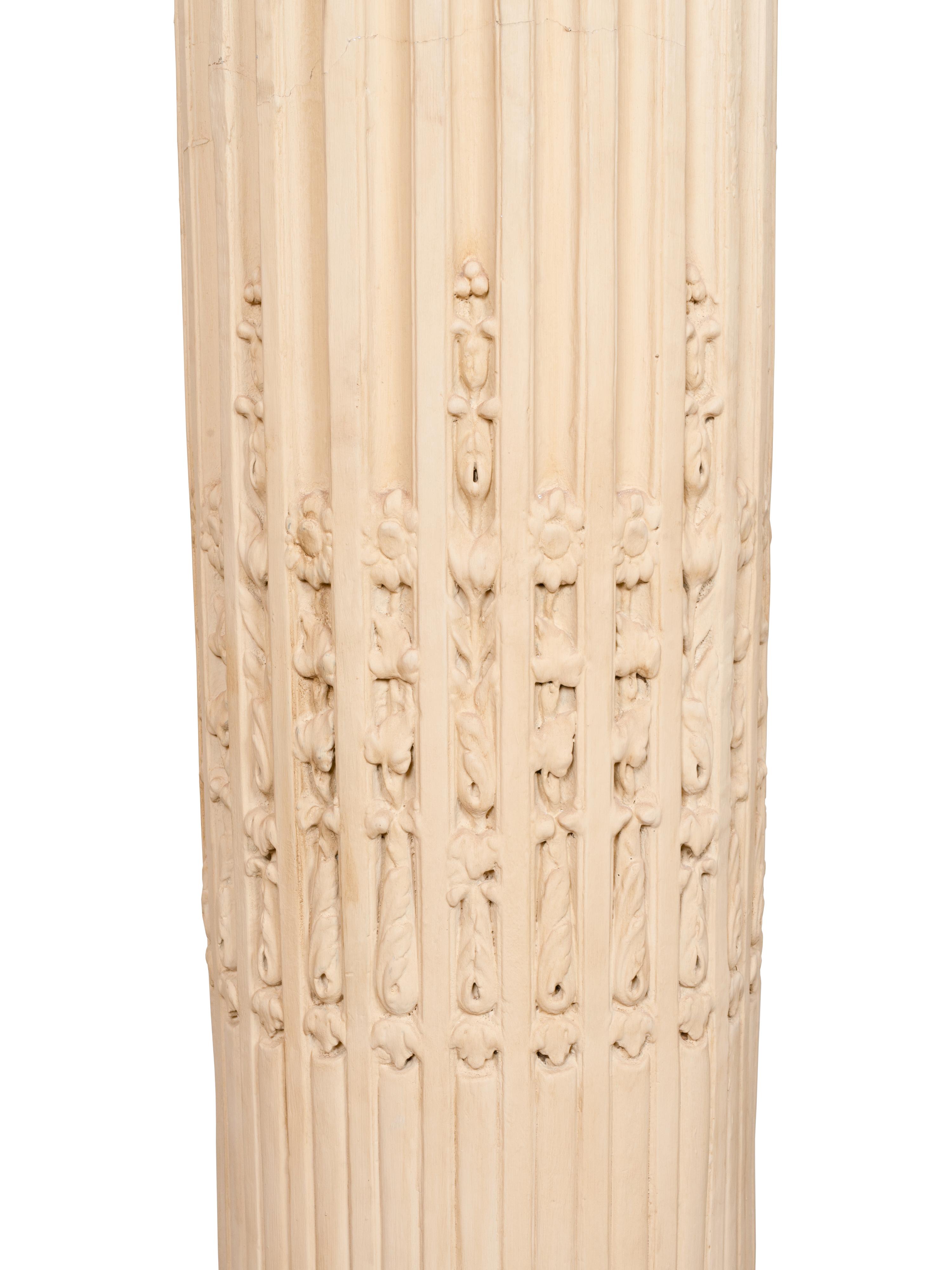 A Pair of Monumental Plaster Corinthian Columns
