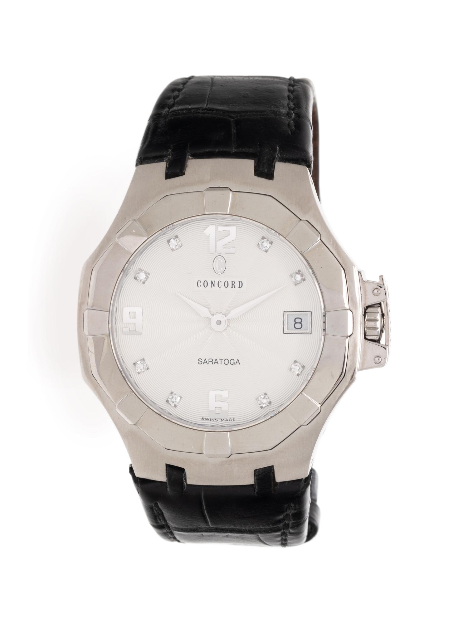 CONCORD, REF. 14.C2.1894 STAINLESS STEEL AND DIAMOND 'SARATOGA' WRISTWATCH