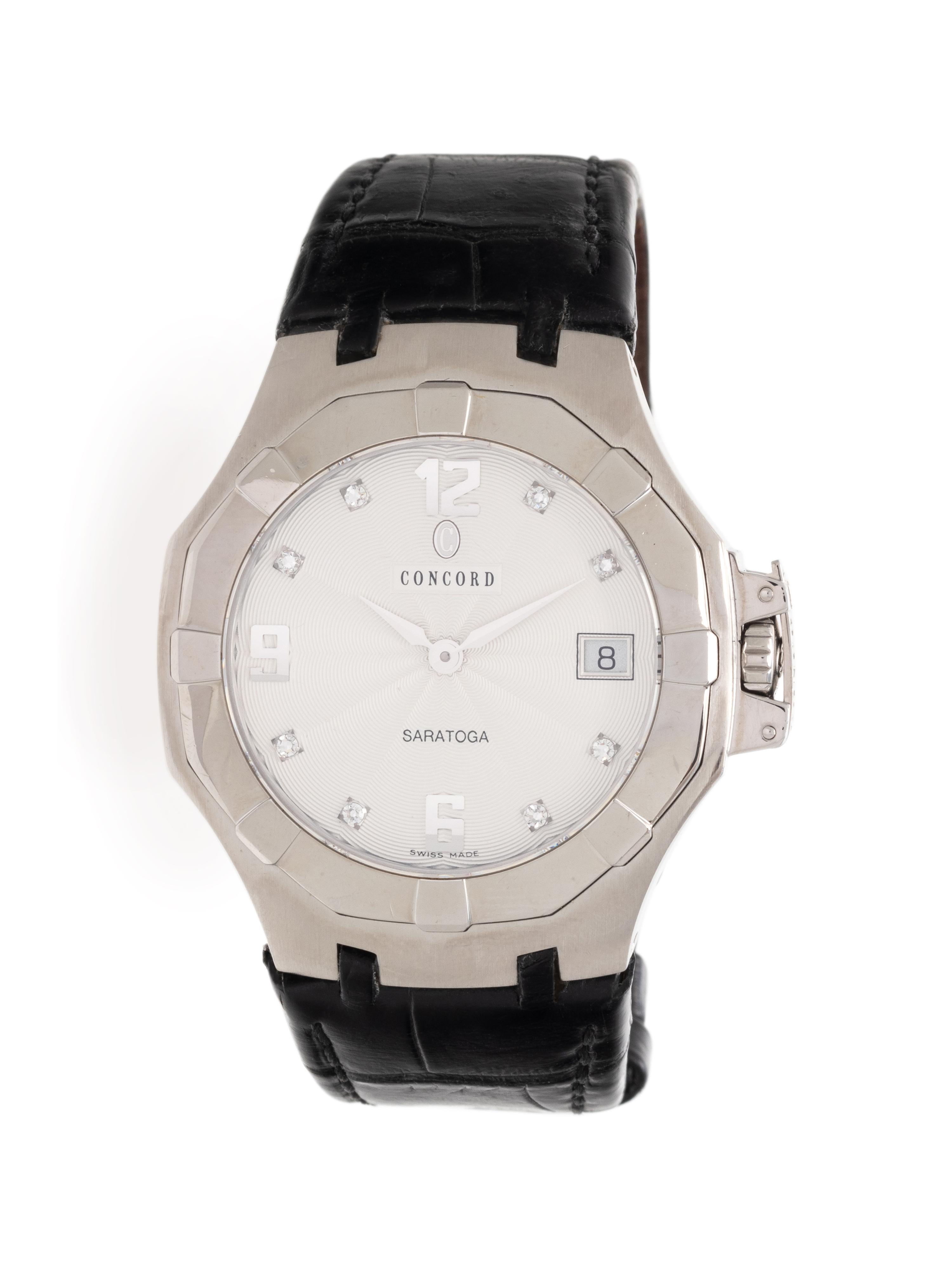 CONCORD, REF. 14.C2.1894 STAINLESS STEEL AND DIAMOND 'SARATOGA' WRISTWATCH