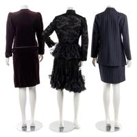 Three Vintage Skirt Ensembles; One Saint Laurent, One Valentino, One Versace, 1980-2000s