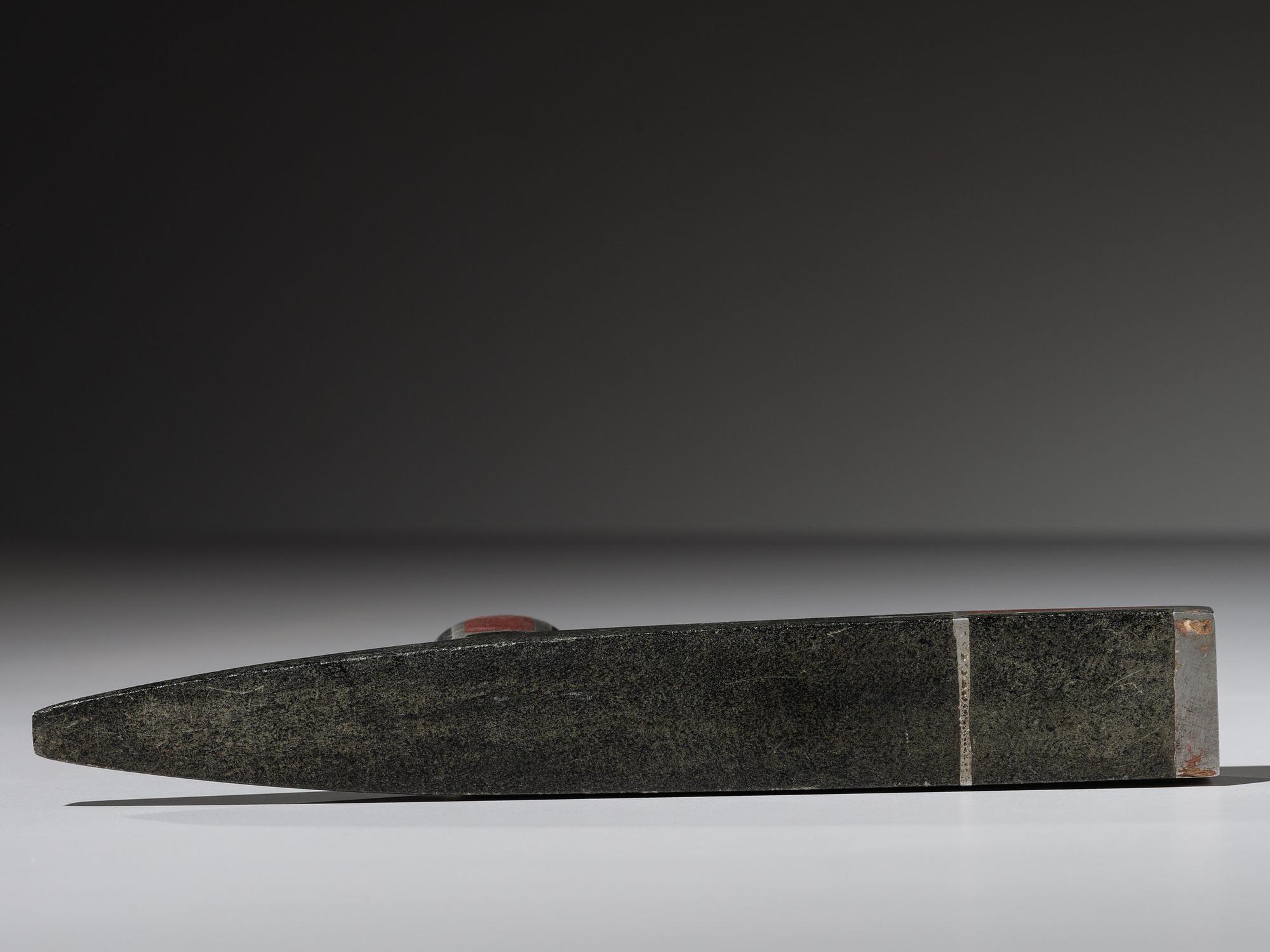 Western Great Lakes Steatite Pipe Bowl, with Inlay
