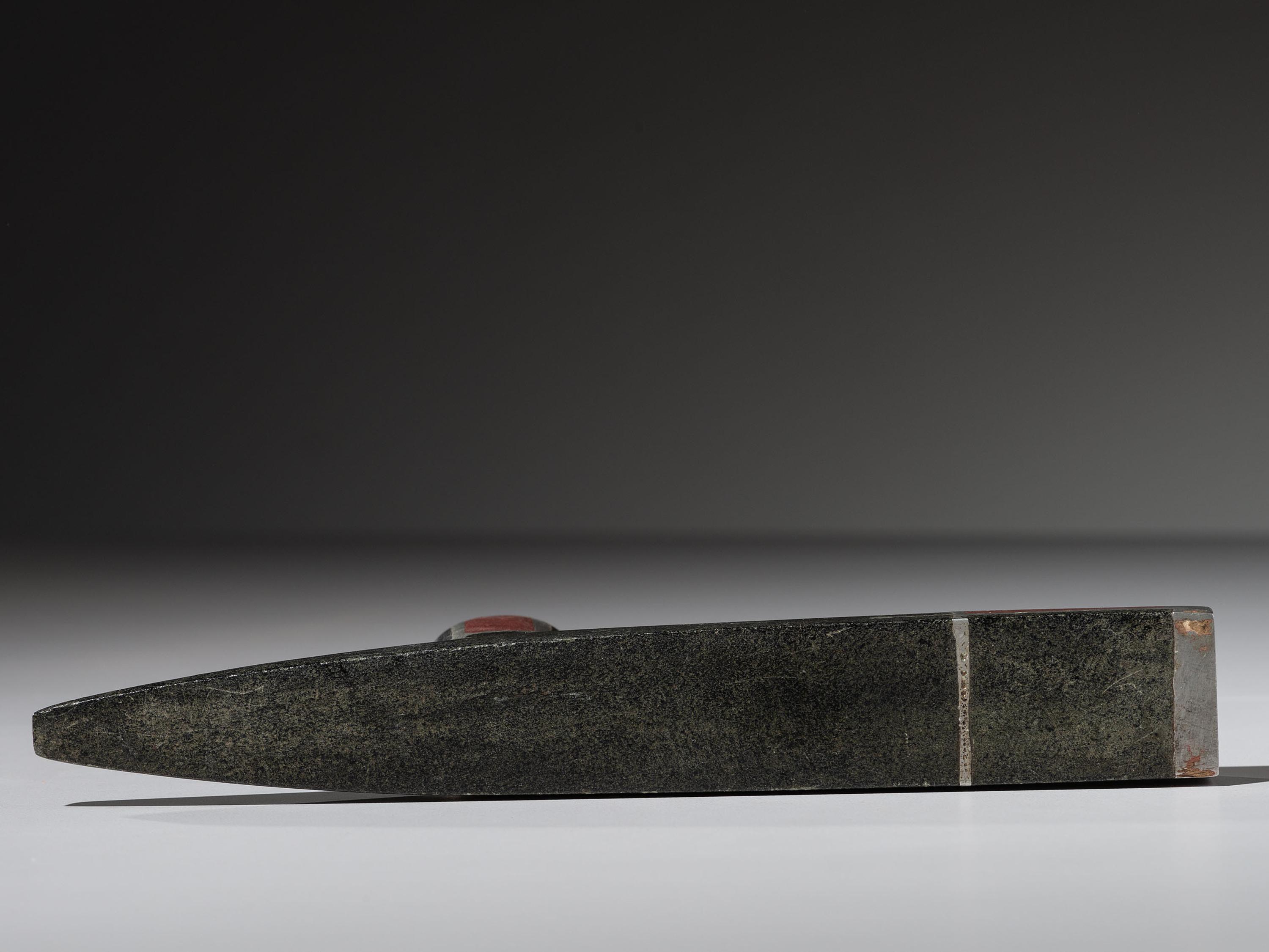 Western Great Lakes Steatite Pipe Bowl, with Inlay