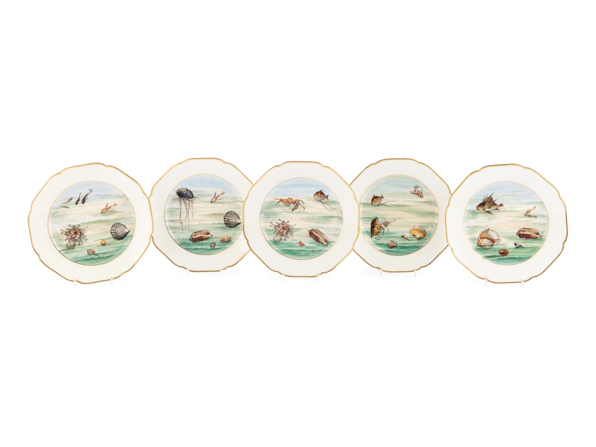 Two Sets of Limoges Plates and a Set of Royal Worcester Plates