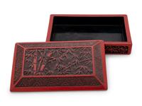 Two Chinese Carved Red Lacquer Articles