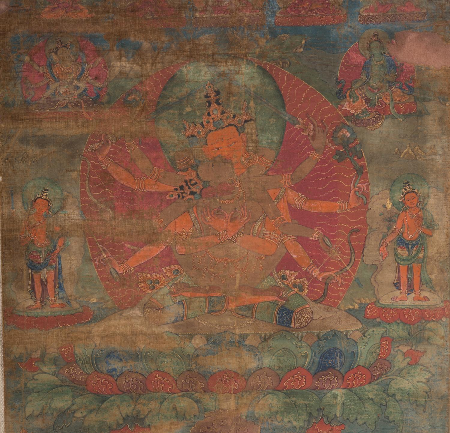 Four Tibetan Thangka Paintings, 18th-19th Century 十八-十九世紀 唐卡四幅