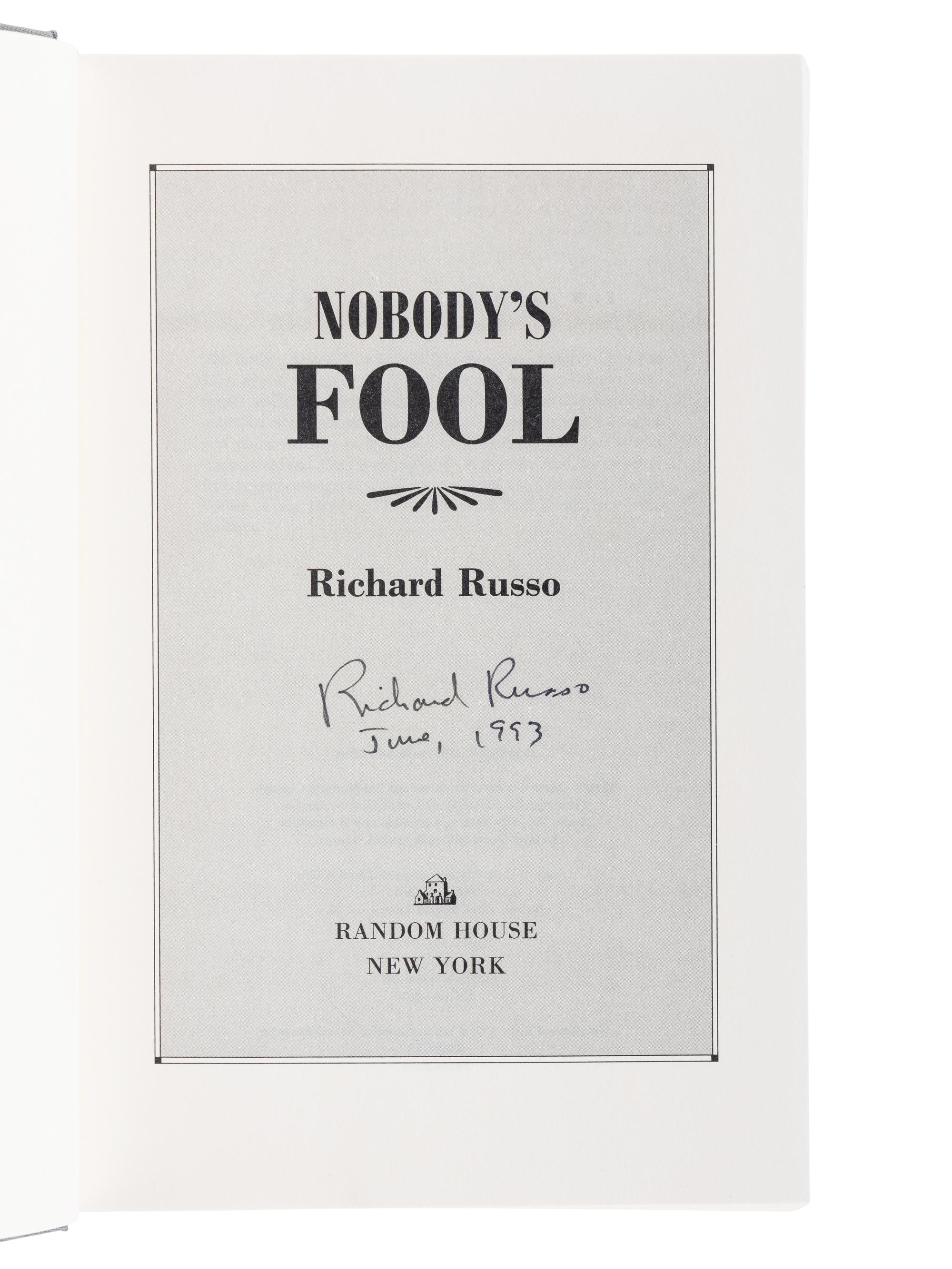 RUSSO, Richard (b. 1949). Nobody’s Fool . New York: Random House, [1993].