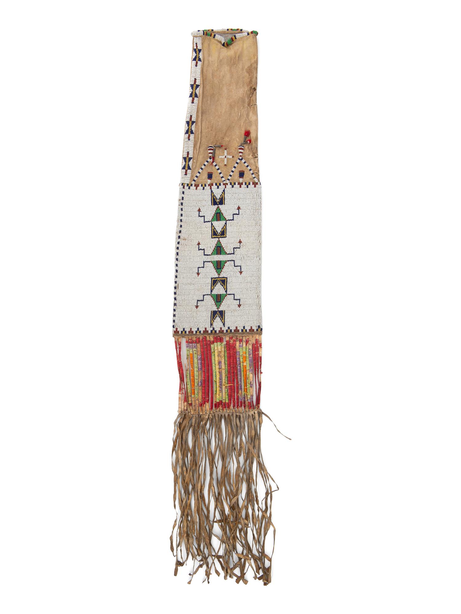 Sioux Beaded Hide Tobacco Bag