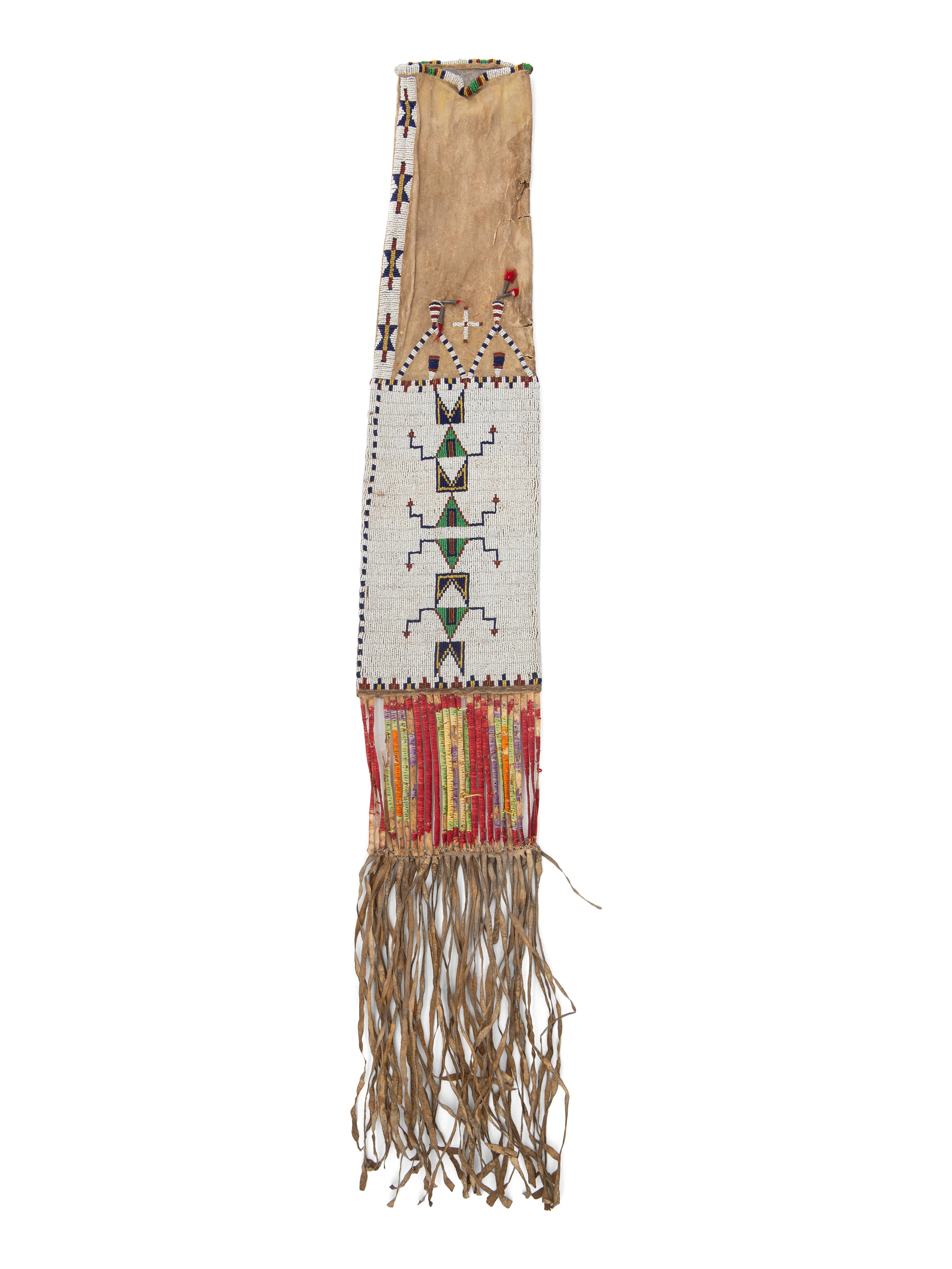 Sioux Beaded Hide Tobacco Bag