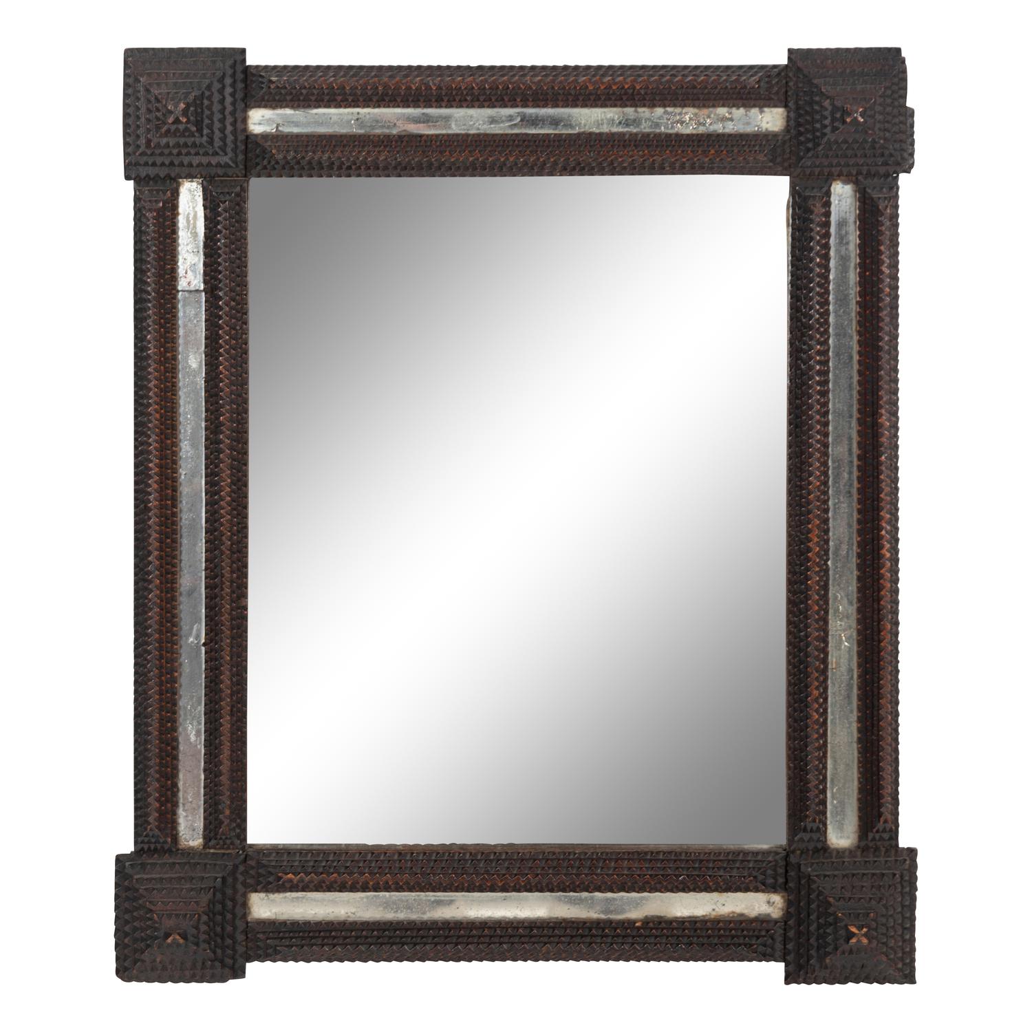 Two Tramp Art Mirrors