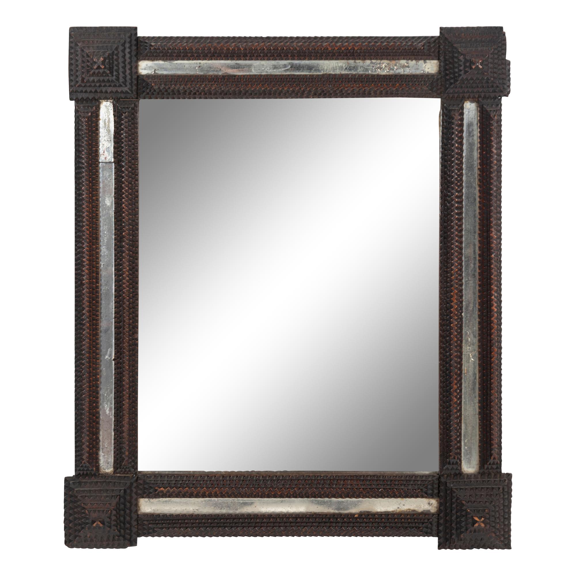 Two Tramp Art Mirrors