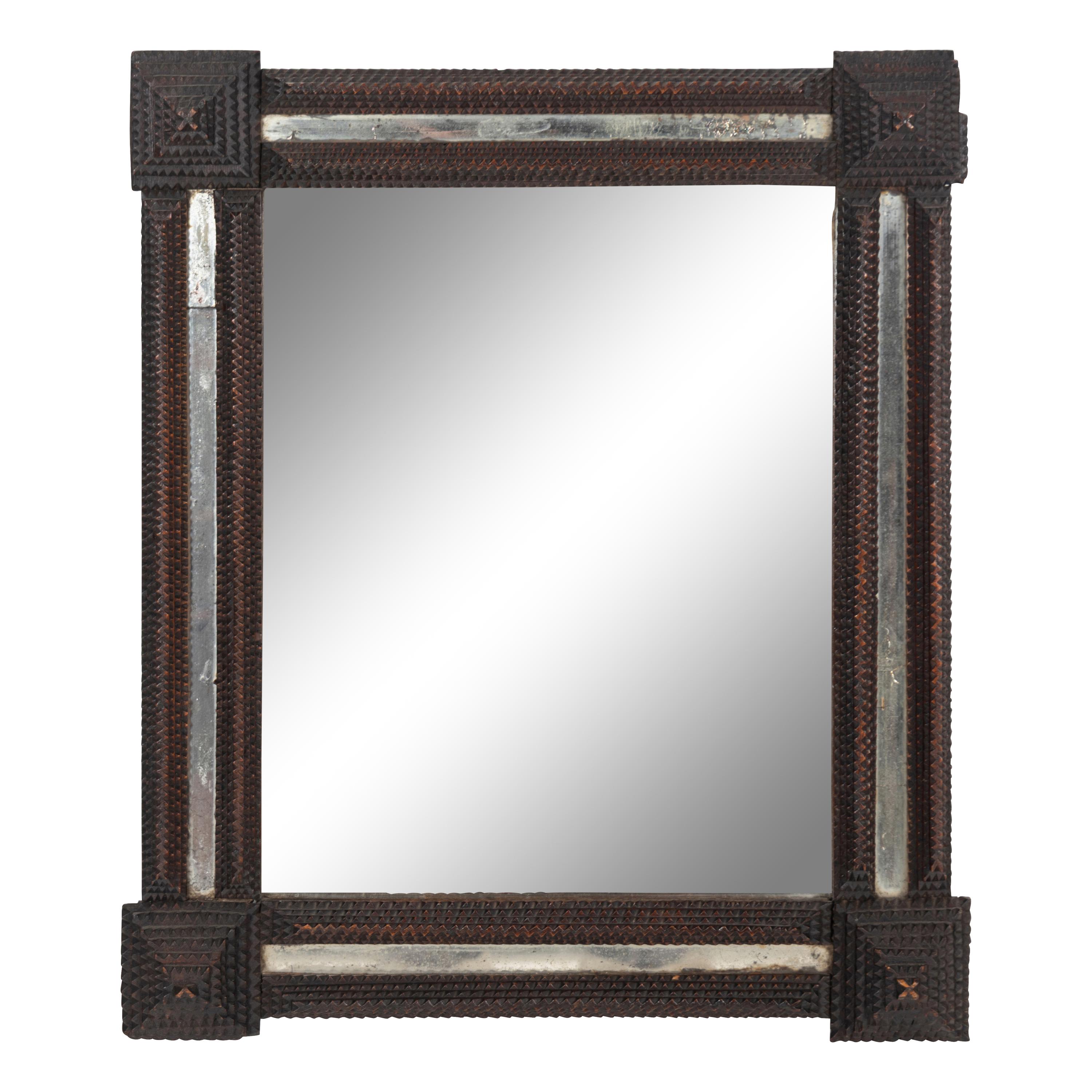 Two Tramp Art Mirrors