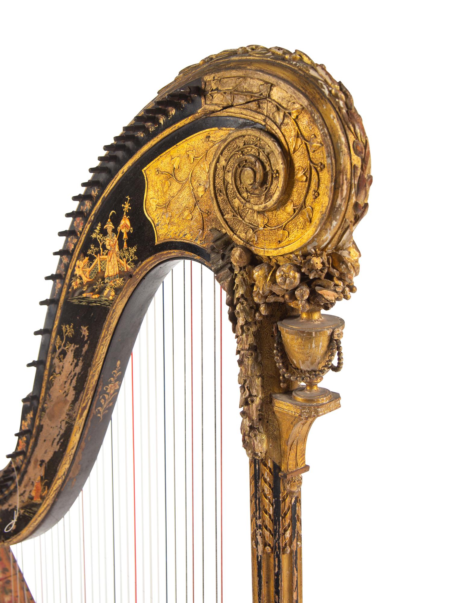 An English or Continental Painted Harp