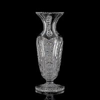 A Pairpoint Brilliant-Period Intaglio-Cut Glass Double Handle Vase in Jacqueminot Pattern