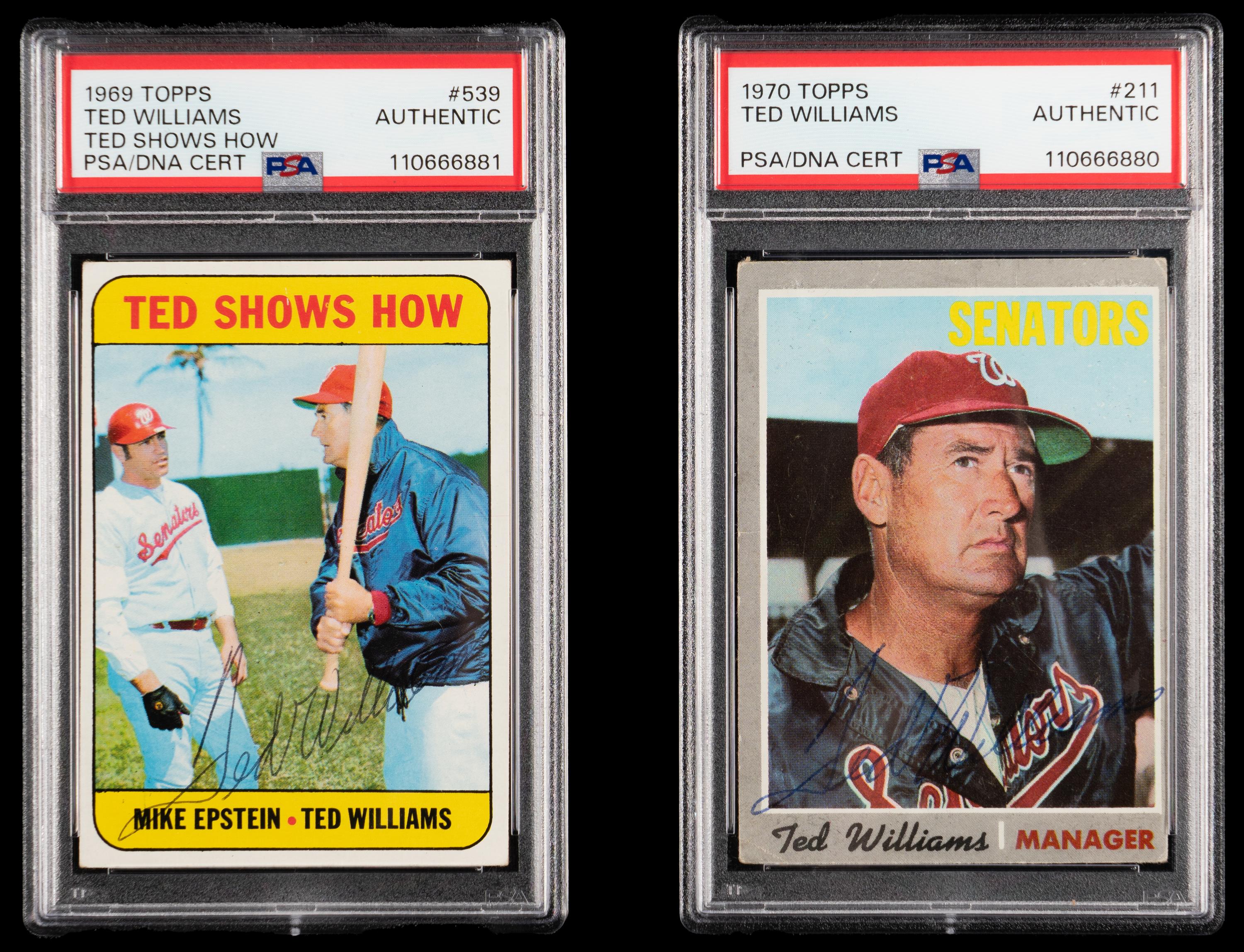 A Group of Ted Williams Signed Autograph Topps Baseball Cards