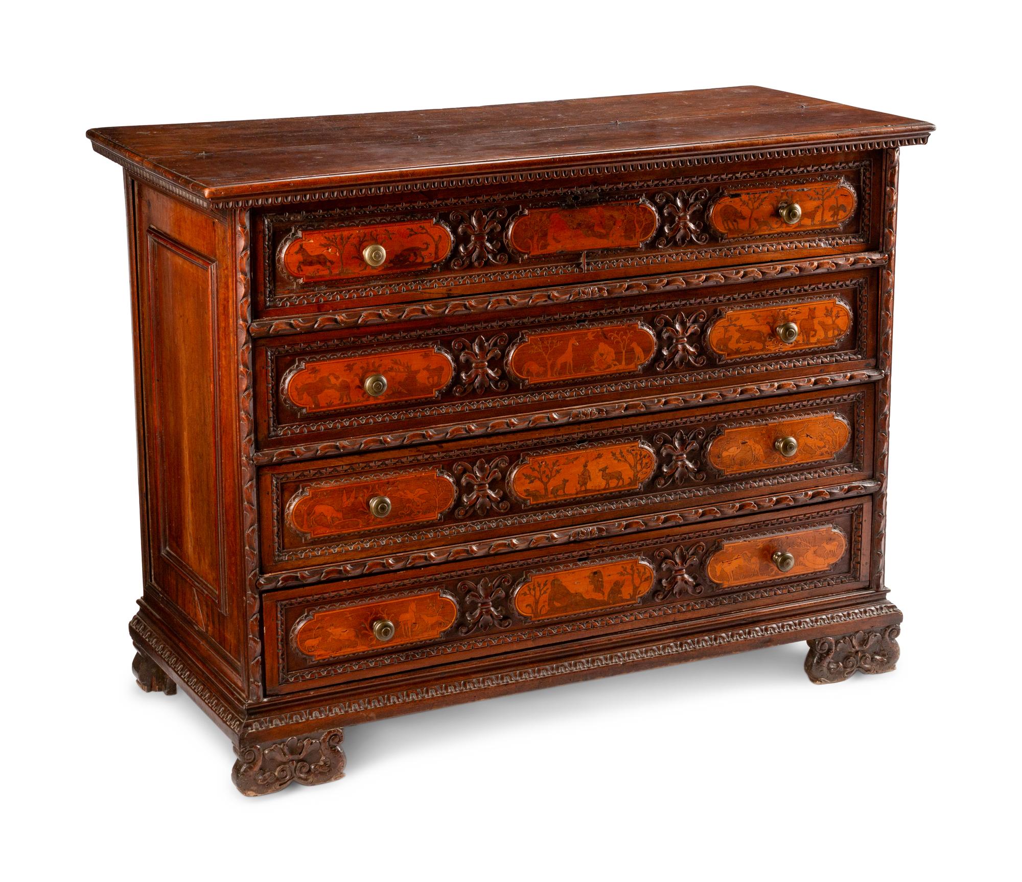 An Italian Baroque Marquetry Chest of Drawers — EARLY 18TH CENTURY