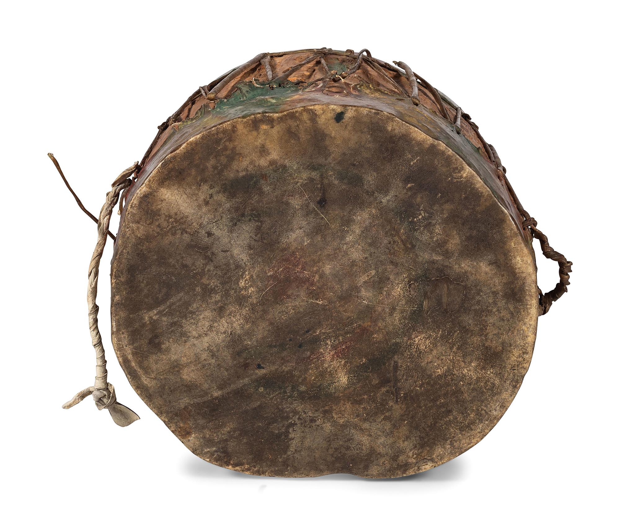 Pueblo Painted Drum, with Beater