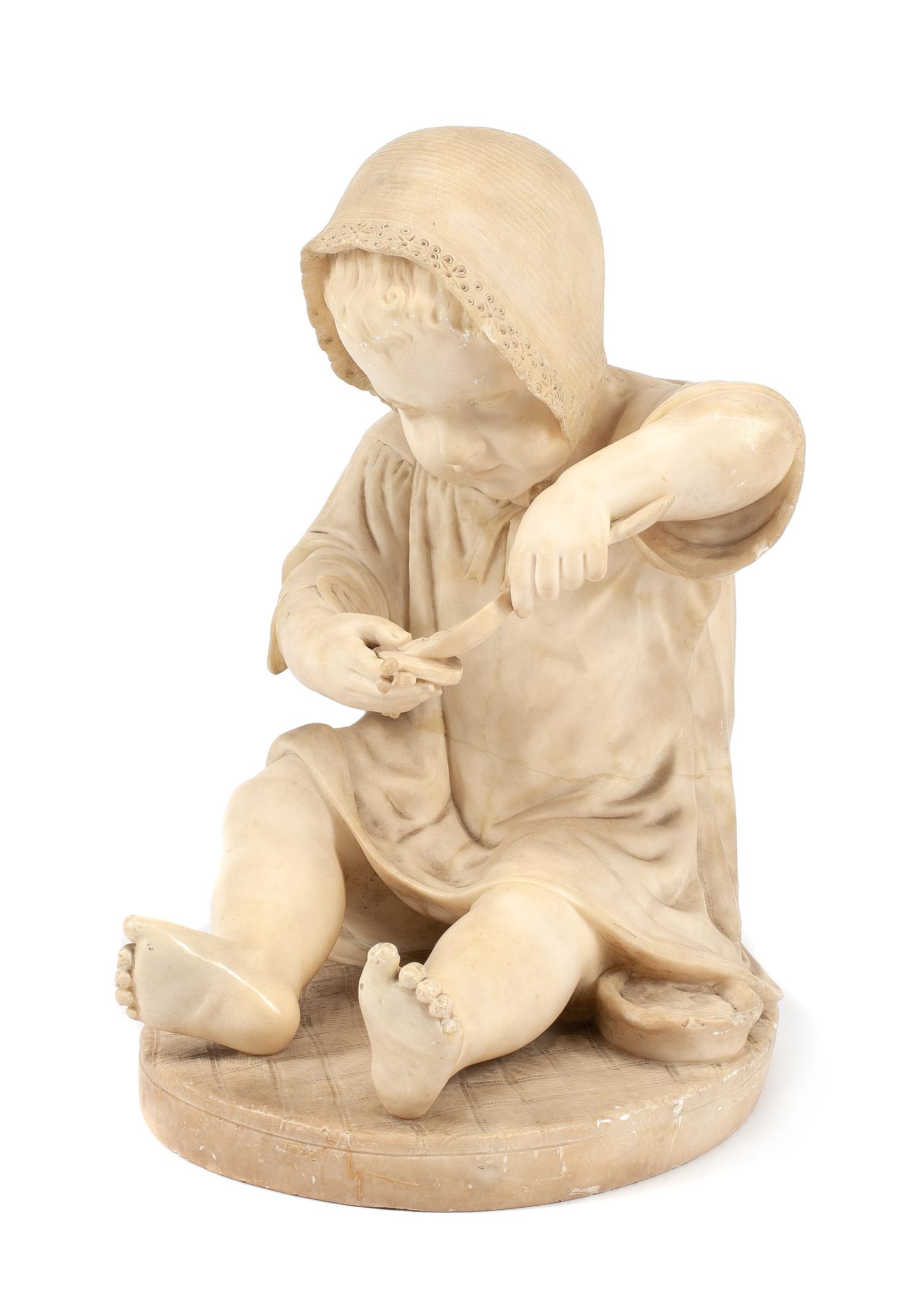 An Italian Marble Figure Height 20 inches.