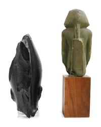 An Egyptian Head of a Pharaoh and a Portrait Statue of a Pharaoh, Both After the Antique
