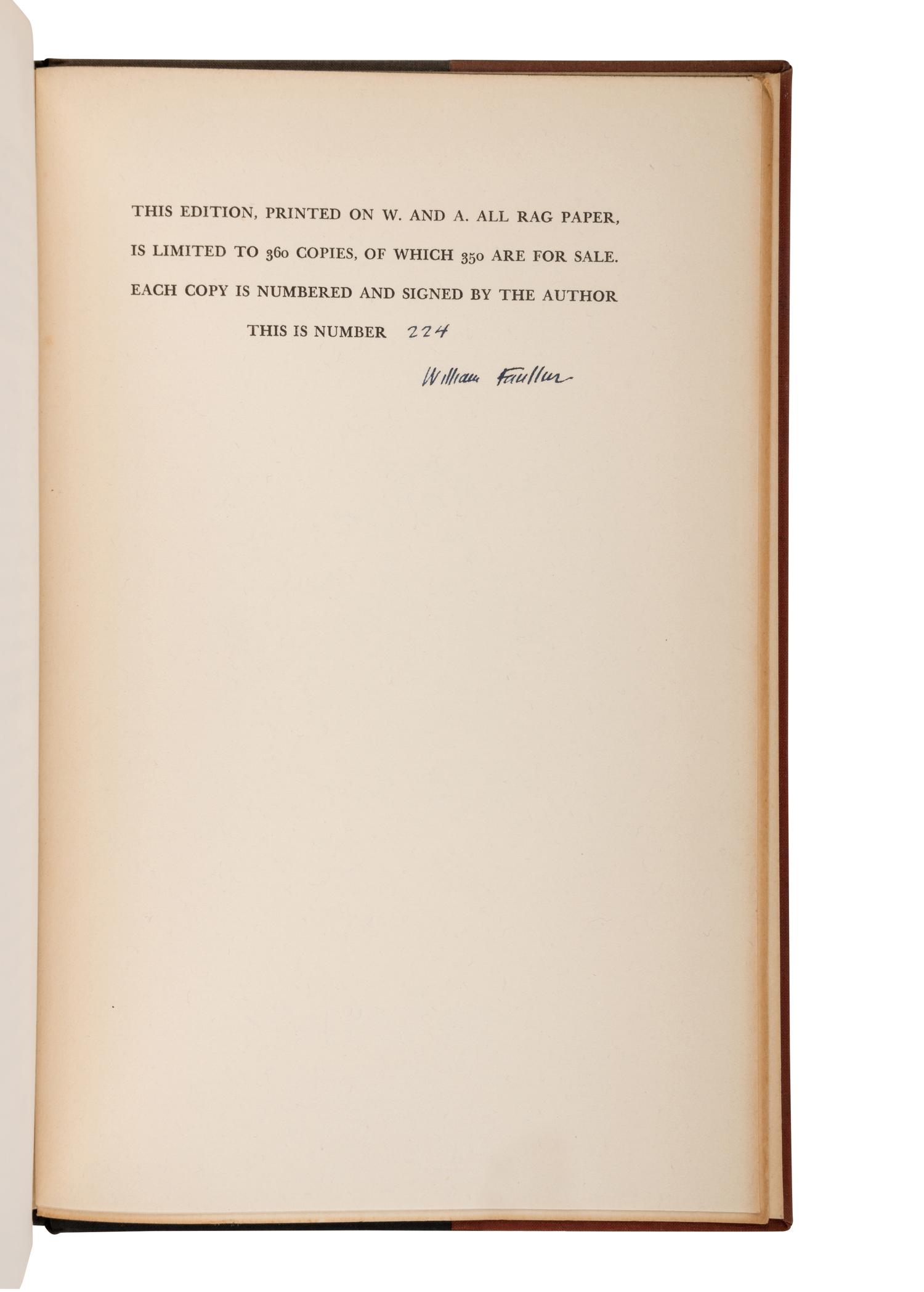 FAULKNER, William (1897-1962). Doctor Martino and other stories . New York: Harrison Smith & Robert Haas, 1934.