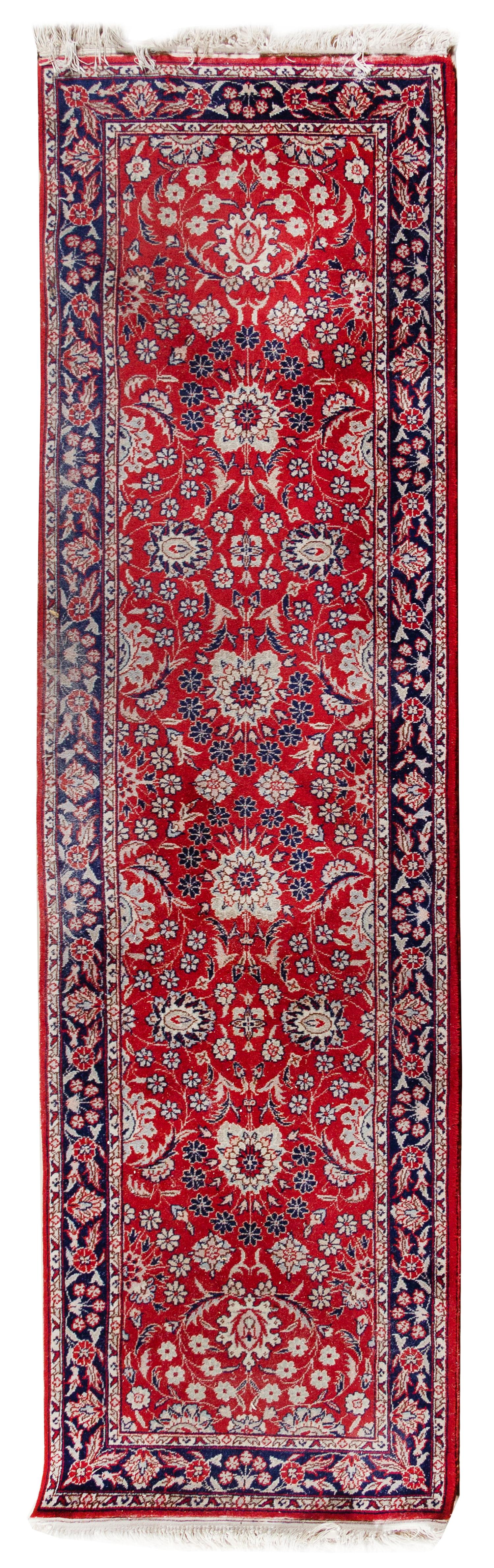 A Indo-Kashan Wool Runner 8 feet x 2 feet 3 inches. — 20TH CENTURY